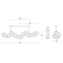 Load image into Gallery viewer, Riddle Linear LED Pendant Light- line drawing.
