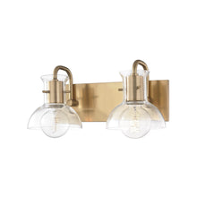 Load image into Gallery viewer, Riley Bath Wall Light in Aged Brass/2-Light.
