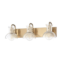 Load image into Gallery viewer, Riley Bath Wall Light in Aged Brass/3-Light.
