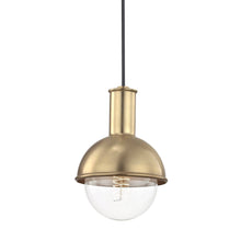 Load image into Gallery viewer, Riley Pendant Light in Bronze and Clear.
