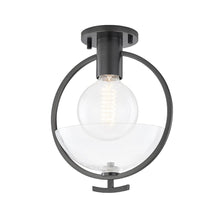 Load image into Gallery viewer, Ringo 1-Light Semi-Flush Mount Ceiling Light in Old Bronze.
