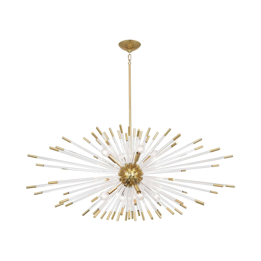 Andromeda Chandelier in Modern Brass.