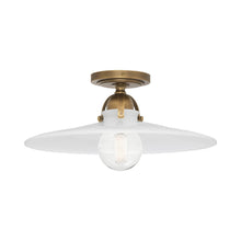Load image into Gallery viewer, Arial Flush Mount Ceiling Light in Warm Brass.

