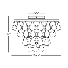Load image into Gallery viewer, Bling Flush Mount Ceiling Light - line drawing.
