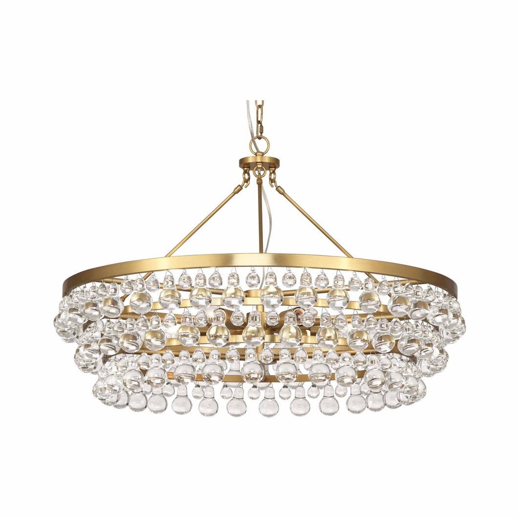 Bling Large Chandelier in Antique Brass.