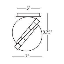 Load image into Gallery viewer, Brut Flush Mount Ceiling Light - line drawing.
