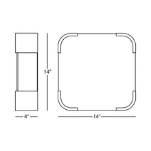 Load image into Gallery viewer, Bryce Flush Mount Ceiling Light - line drawing.
