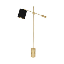 Load image into Gallery viewer, Campbell Floor Lamp in Modern Brass/Anna Black.
