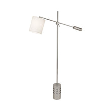 Load image into Gallery viewer, Campbell Floor Lamp in Polished Nickel/Oyster Linen.

