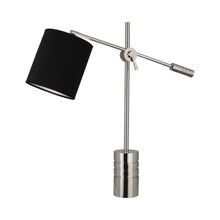 Load image into Gallery viewer, Campbell Table Lamp in Anna Black Fabric Shade.

