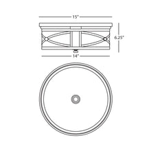 Load image into Gallery viewer, Chase Flush Mount Ceiling Light - line drawing.
