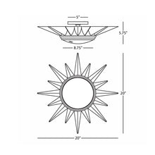 Load image into Gallery viewer, Cosmos Flush Mount Ceiling Light - line drawing.
