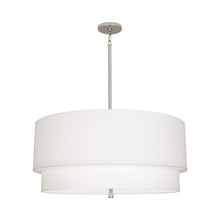 Load image into Gallery viewer, Decker Drum Pendant Light in Ascot White/Polished Nickel (2-Tier).
