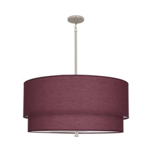 Load image into Gallery viewer, Decker Drum Pendant Light in Vintage Wine/Polished Nickel (2-Tier).
