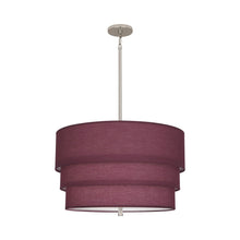 Load image into Gallery viewer, Decker Drum Pendant Light in Vintage Wine/Polished Nickel (3-Tier).

