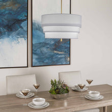 Load image into Gallery viewer, Decker Drum Pendant Light in dining room.
