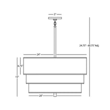 Load image into Gallery viewer, Decker Drum Pendant Light - line drawing.
