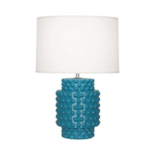 Load image into Gallery viewer, Dolly Table Lamp in Peacock/White (Small).

