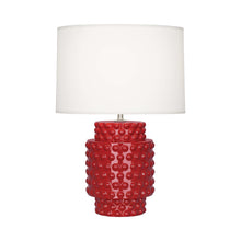 Load image into Gallery viewer, Dolly Table Lamp in Ruby Red/White (Small).
