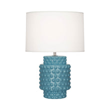 Load image into Gallery viewer, Dolly Table Lamp in Steel Blue/White (Small).
