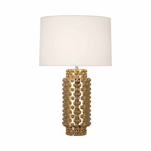 Load image into Gallery viewer, Dolly Table Lamp in Gold Metallic Glaze/White (Large).
