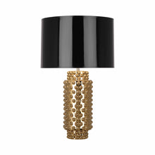 Load image into Gallery viewer, Dolly Table Lamp in Gold Metallic Glaze/Black (Large).
