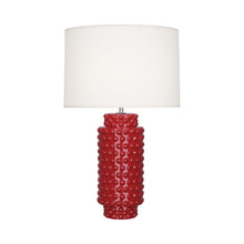 Load image into Gallery viewer, Dolly Table Lamp in Ruby Red/White (Large).
