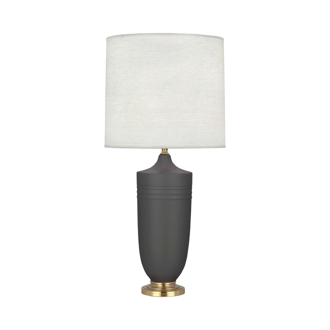 Hadrian Table Lamp in Matte Ash Glazed/Modern Brass.