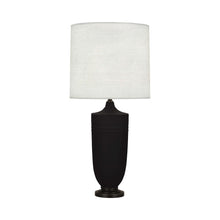 Load image into Gallery viewer, Hadrian Table Lamp in Matte Dark Coal Glazed/Deep Patina Bronze.
