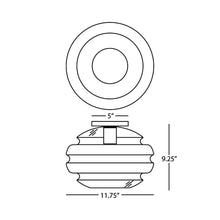 Load image into Gallery viewer, Horizon Flush Mount Ceiling Light - line drawing.
