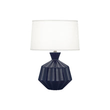 Load image into Gallery viewer, Orion Table Lamp in Matte Midnight Blue (Small).
