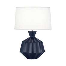 Load image into Gallery viewer, Orion Table Lamp in Matte Midnight Blue (Large).
