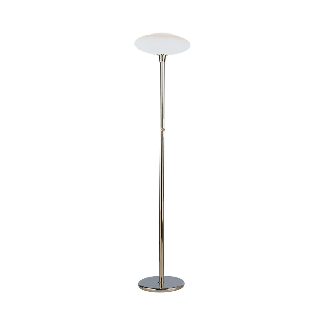 Ovo Floor Lamp in Polished Nickel.