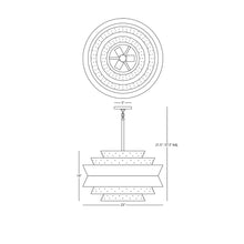 Load image into Gallery viewer, Pierce Large Pendant Light - line drawing.
