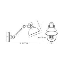 Load image into Gallery viewer, Racer Swinging Wall Light - line drawing.
