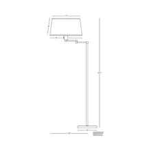 Load image into Gallery viewer, Real Simple Swing Arm Floor Lamp - line drawing.
