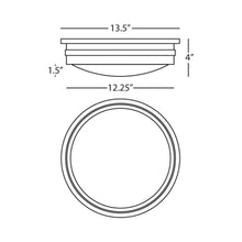 Load image into Gallery viewer, Roderick Flush Mount Ceiling Light - line drawing.
