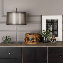 Load image into Gallery viewer, Saturnia Table Lamp in living room.
