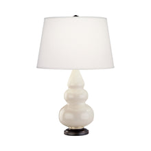 Load image into Gallery viewer, Triple Gourd Accent Lamp in Bone/Deep Patina Bronze.
