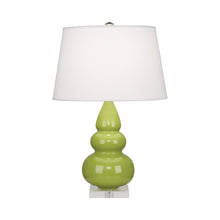 Load image into Gallery viewer, Triple Gourd Accent Lamp in Peacock/Lucite Base.
