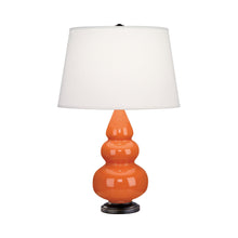 Load image into Gallery viewer, Triple Gourd Accent Lamp in Pumpkin/Deep Patina Bronze.
