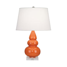 Load image into Gallery viewer, Triple Gourd Accent Lamp in Pumpkin/Lucite Base.
