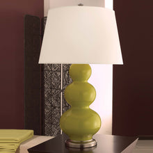 Load image into Gallery viewer, Triple Gourd Table Lamp in living room.
