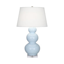 Load image into Gallery viewer, Triple Gourd Table Lamp in Lucite/Baby Blue.
