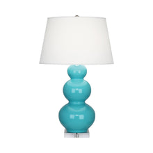 Load image into Gallery viewer, Triple Gourd Table Lamp in Lucite/Egg Blue.
