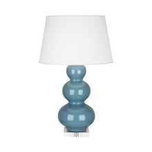 Load image into Gallery viewer, Triple Gourd Table Lamp in Lucite/Steel Blue.
