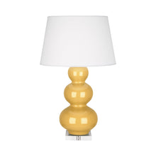 Load image into Gallery viewer, Triple Gourd Table Lamp in Lucite/Sunset Yellow.
