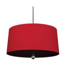 Load image into Gallery viewer, Williamsburg Custis Pendant Light in Polished Nickel/Richmond Red/Blacksmith Black Lining.
