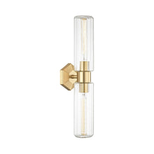 Load image into Gallery viewer, Roebling Wall Light in 2-Light/Aged Brass.
