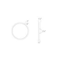 Load image into Gallery viewer, Round LED Ceiling/Wall Light - line drawing.
